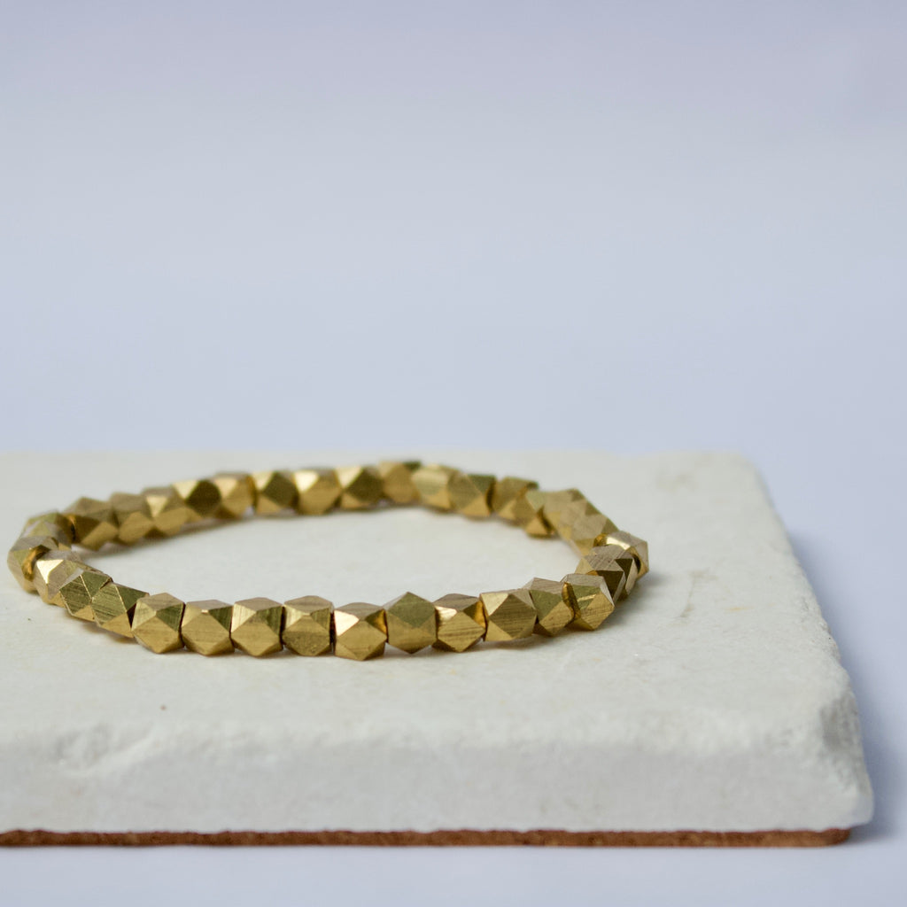 Diamond-Cut Brass Bracelet