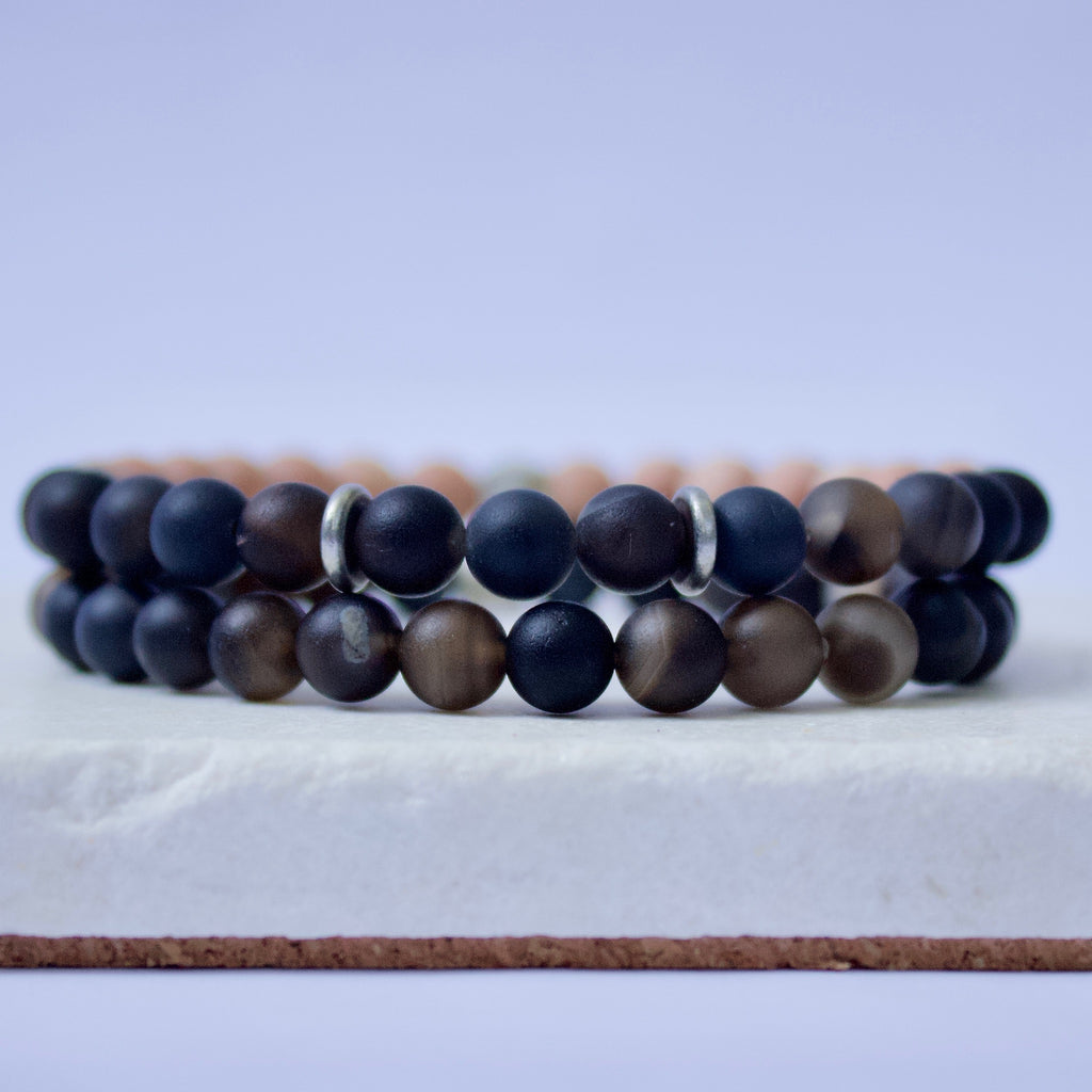 The Juno Mini | Black Druzy Agate