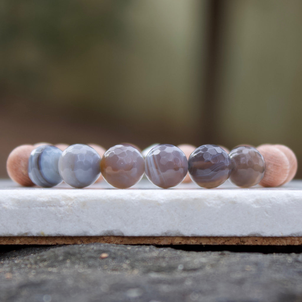 The Phoebe Maxi | Faceted Gray Botswana Agate