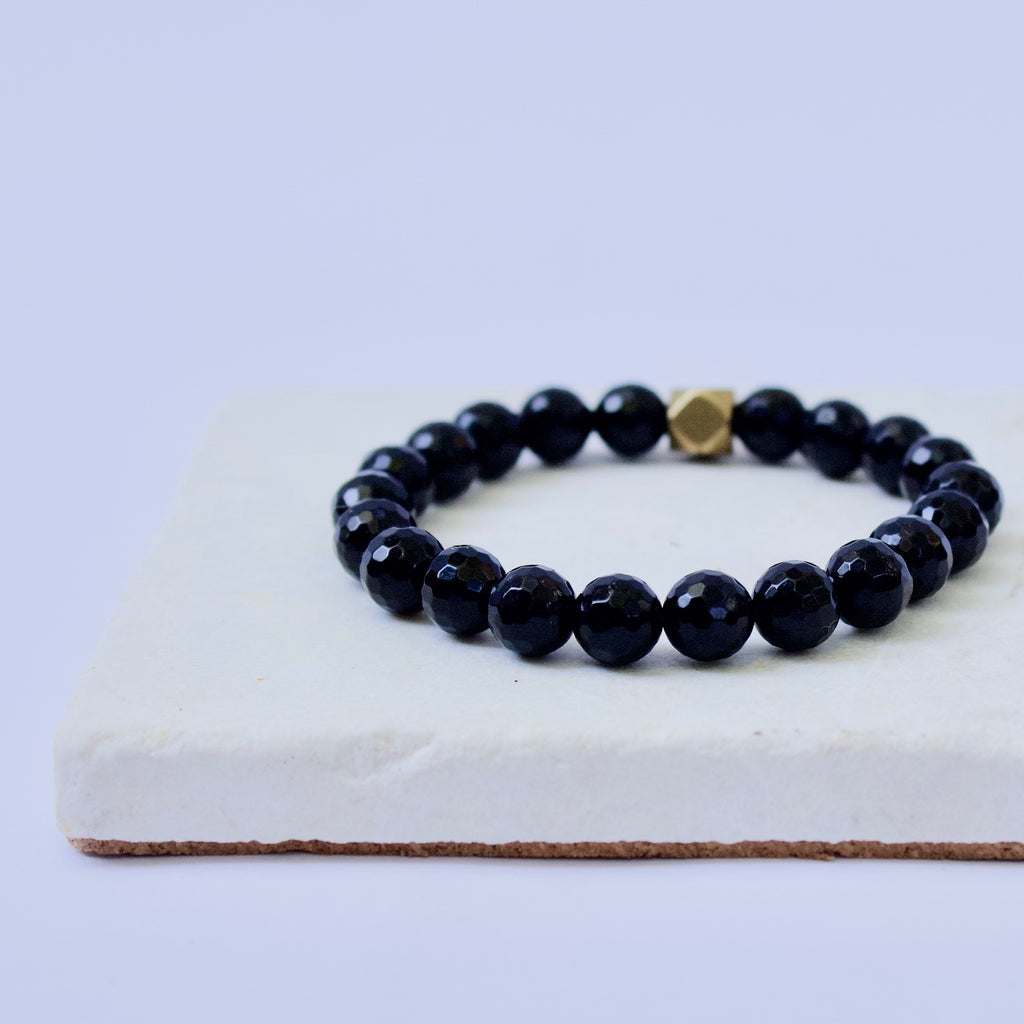 The Iris | Faceted Black Onyx
