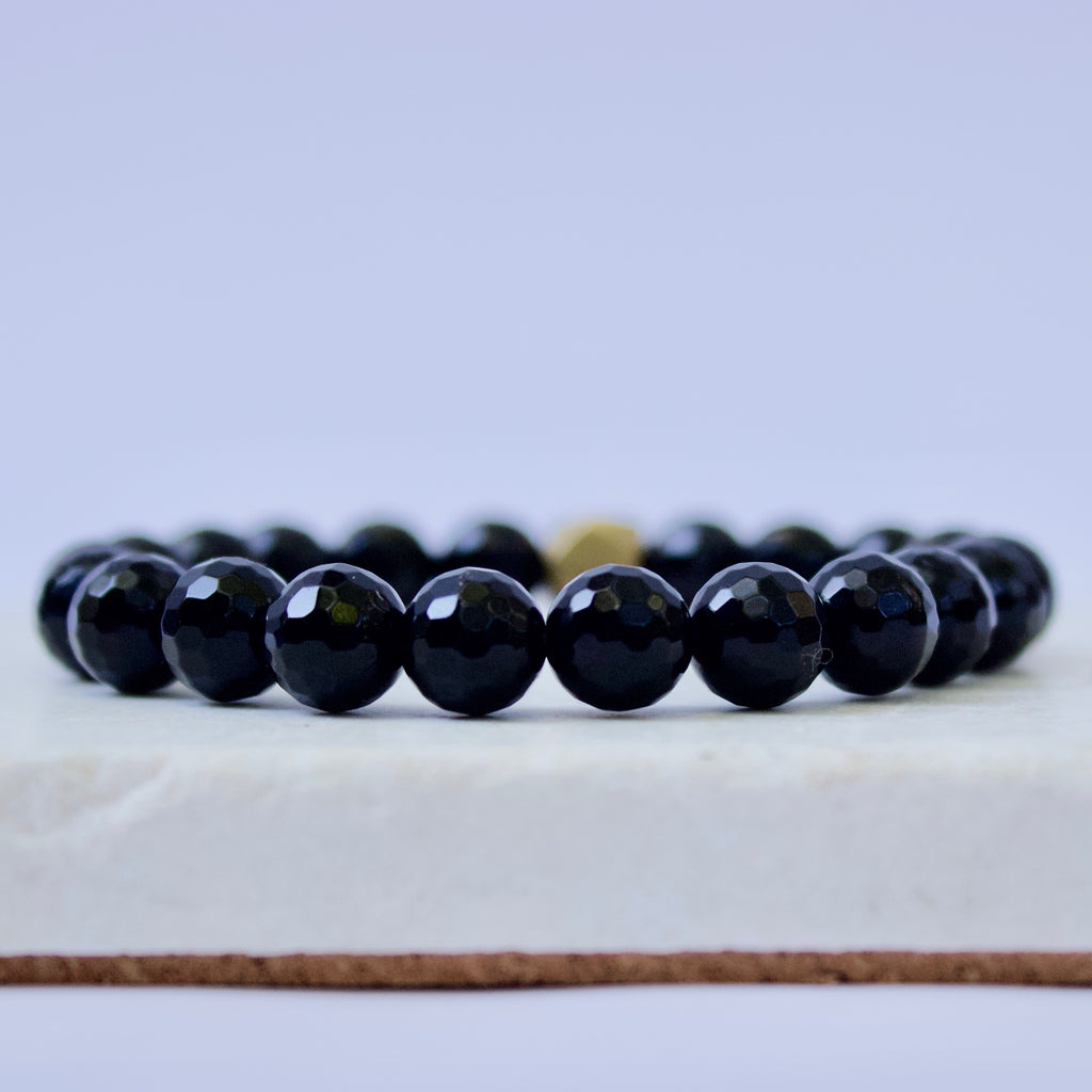 The Iris | Faceted Black Onyx