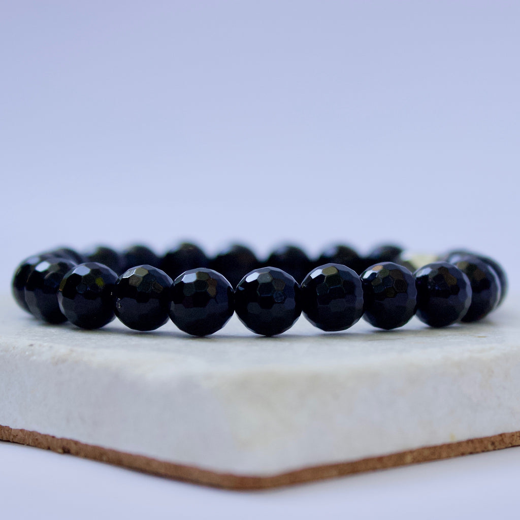 The Iris | Faceted Black Onyx
