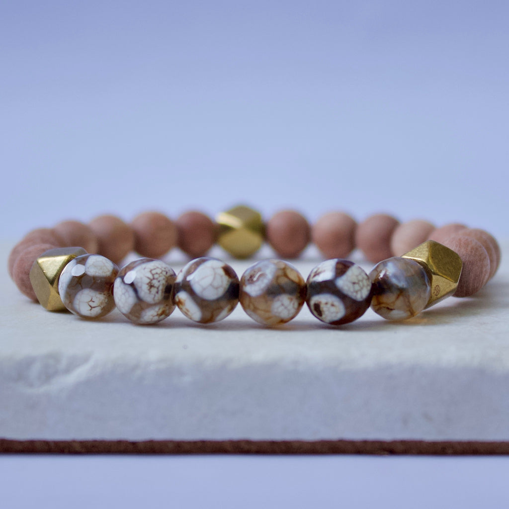 The Rhea | Faceted Dzi Agate