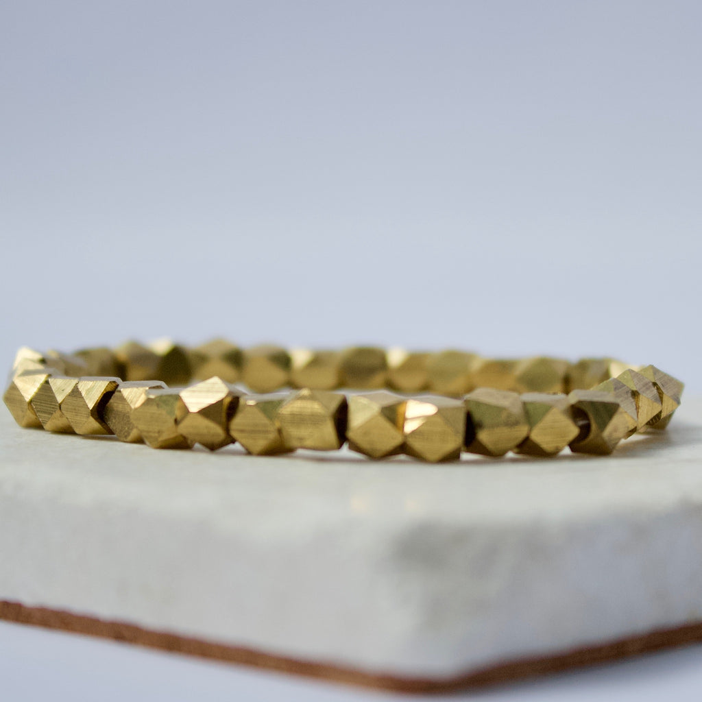 Diamond-Cut Brass Bracelet