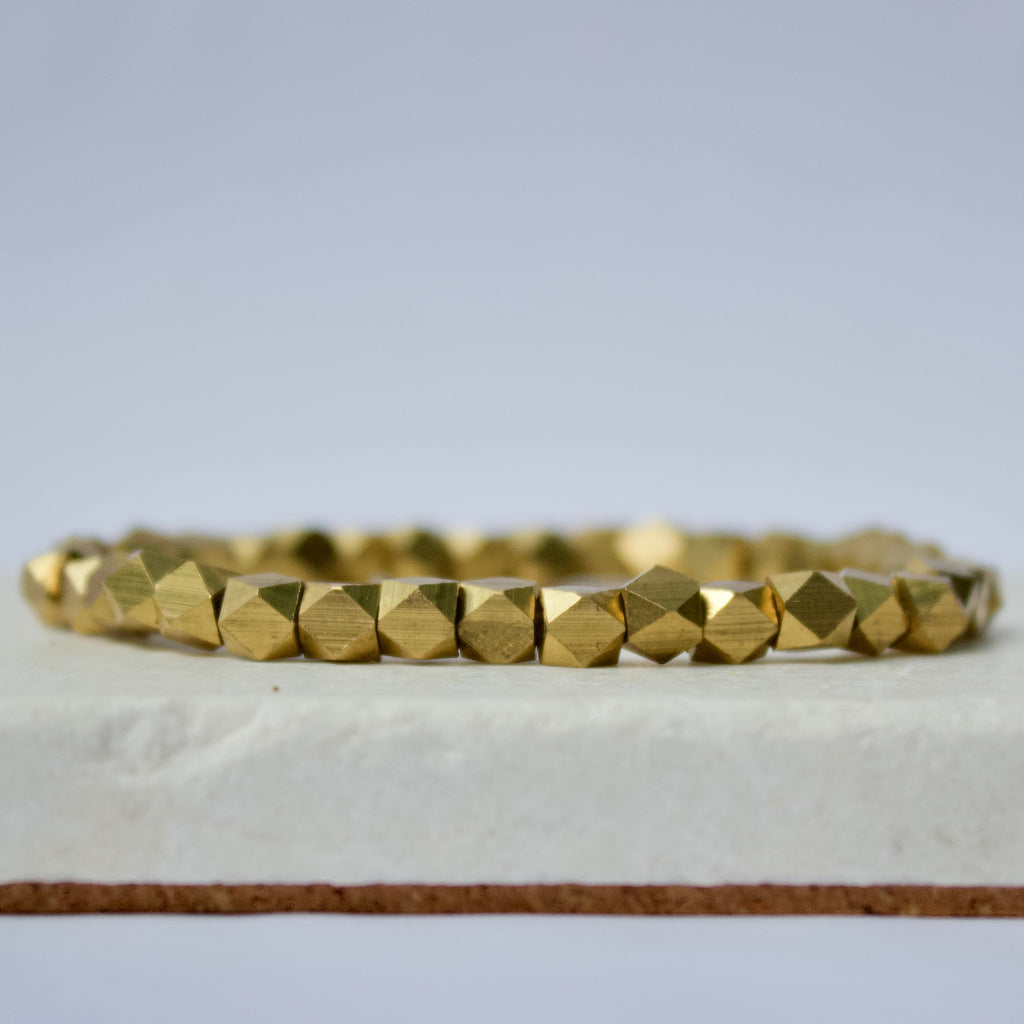 Diamond-Cut Brass Bracelet