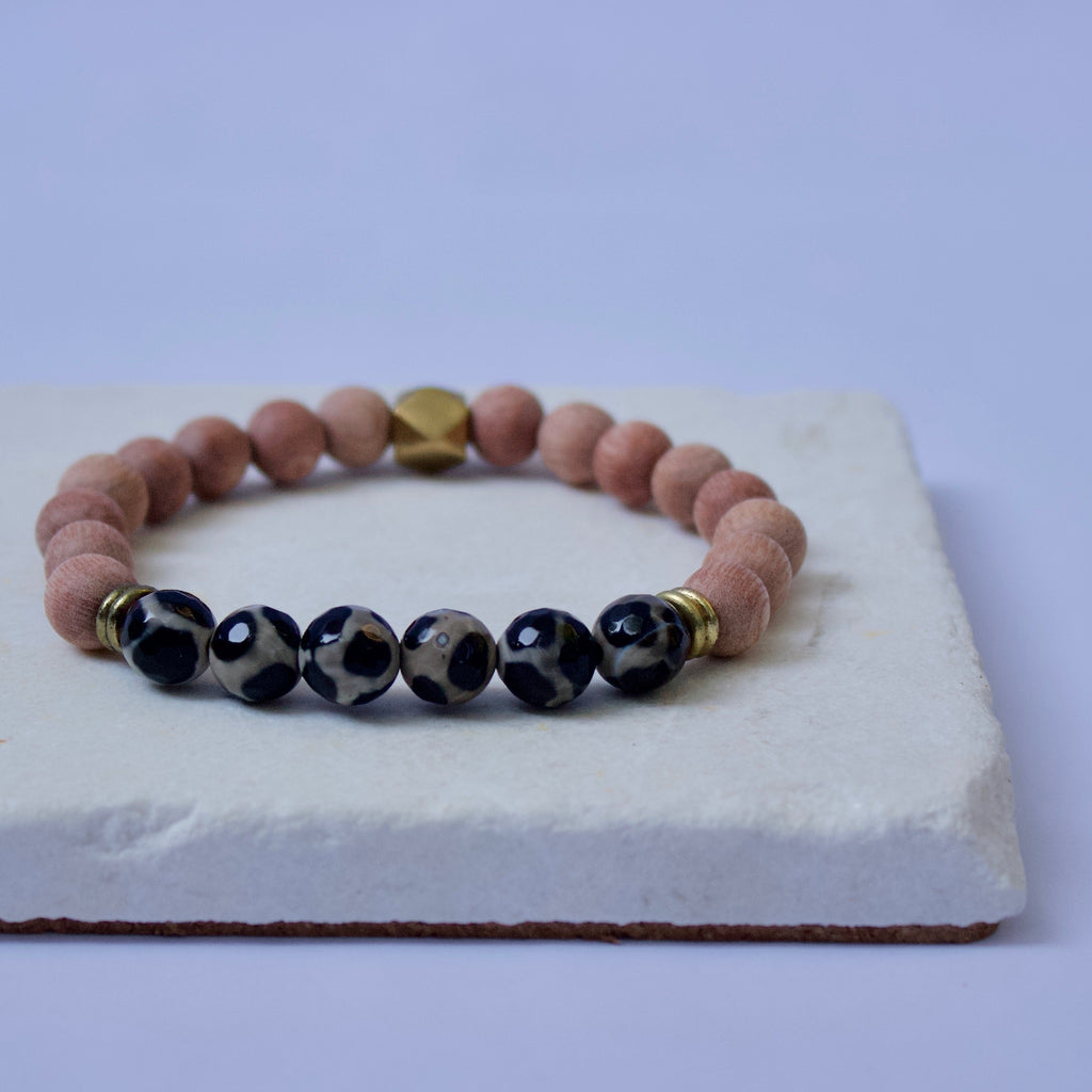 The Selene | Black Dzi Agate