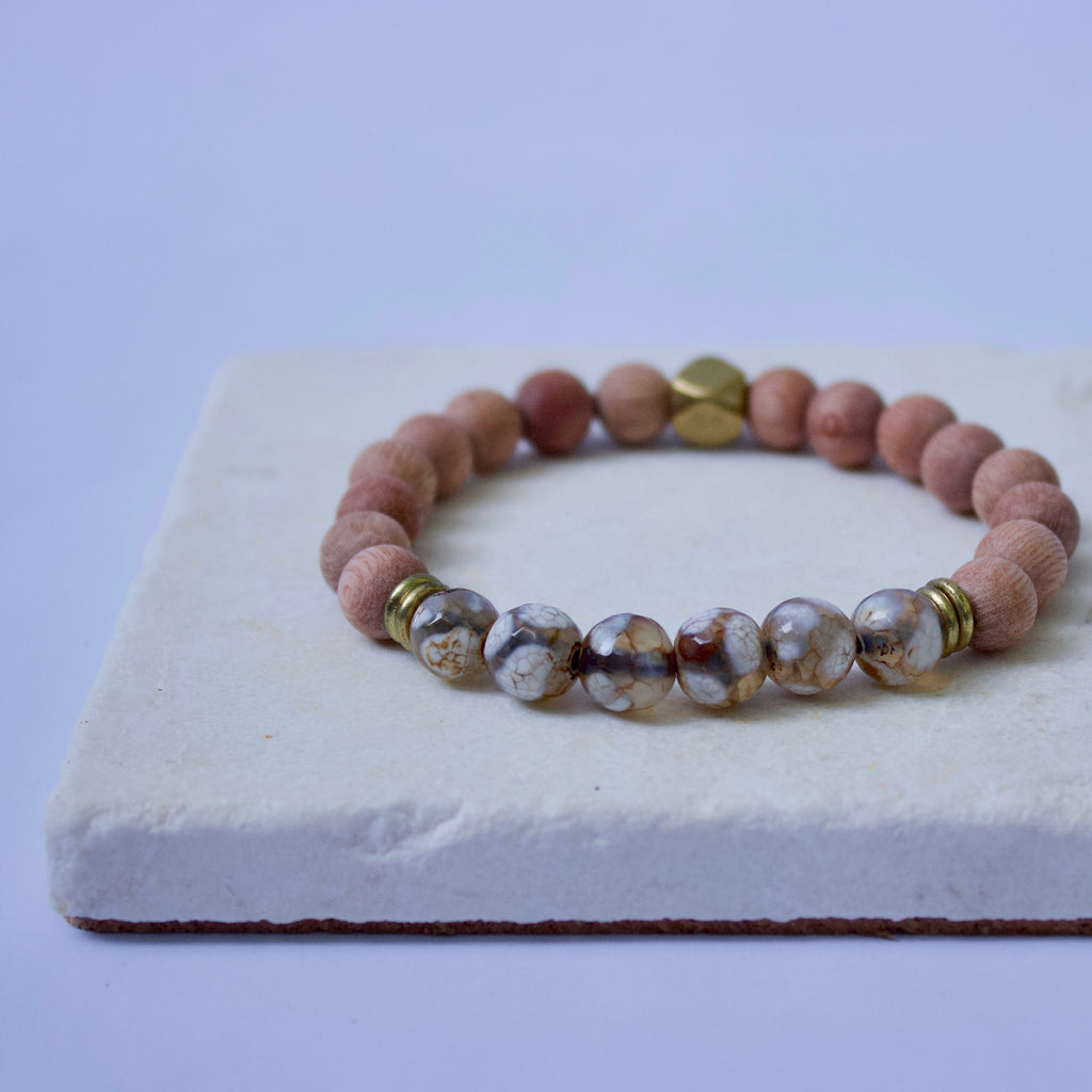 The Selene | Faceted Dzi Agate