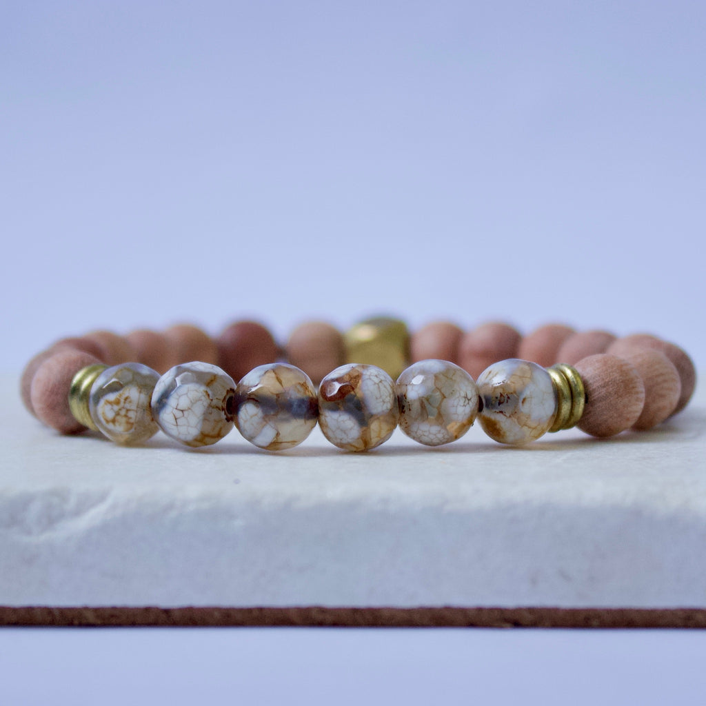 The Selene | Faceted Dzi Agate