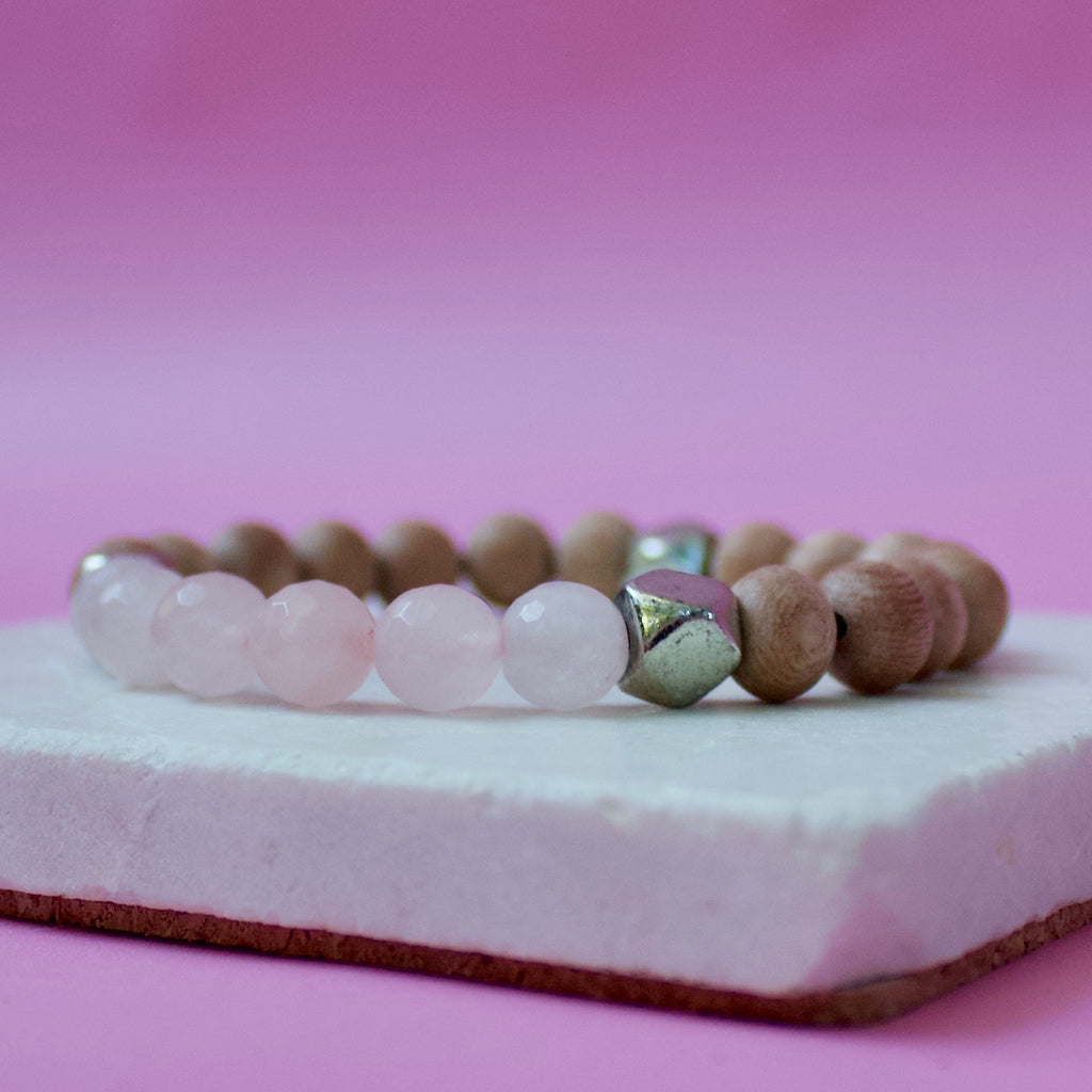The Rhea | Faceted Rose Quartz