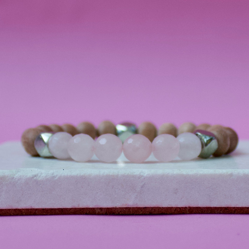 The Rhea | Faceted Rose Quartz